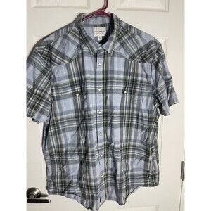 Lucky Brand Men's Linen Button-Down Shirt Plaid, Size XXL (2XL) Y2K Minimalist
